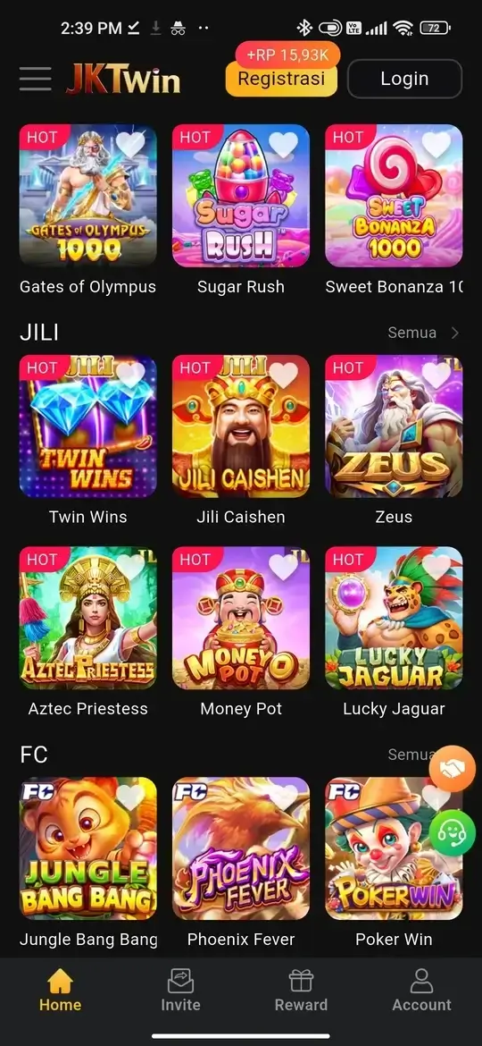 JKTWin koleksi slot dari provider JILI dan FC